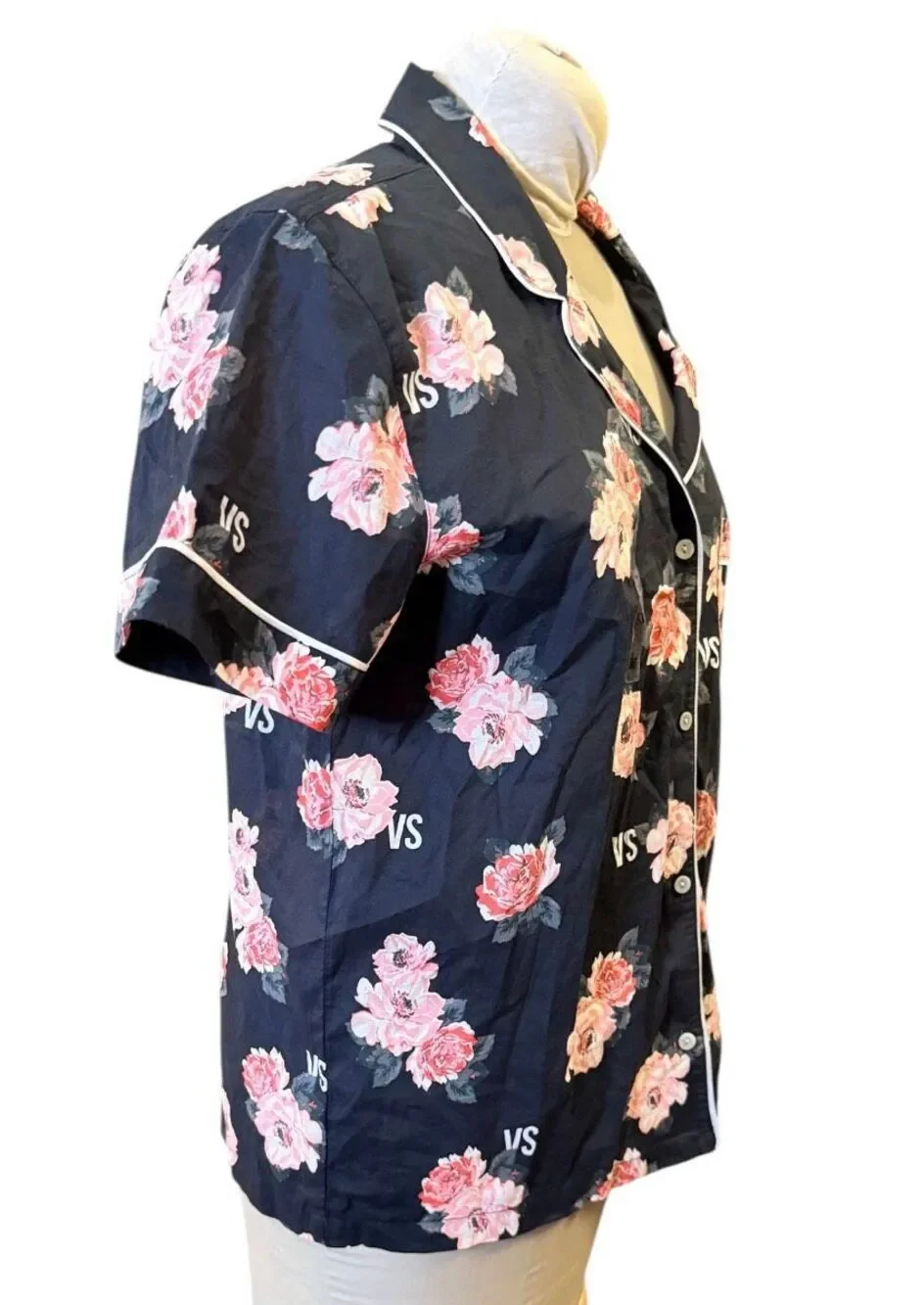 NWT Victoria’s Secret Pajama Shirt Black Flioral